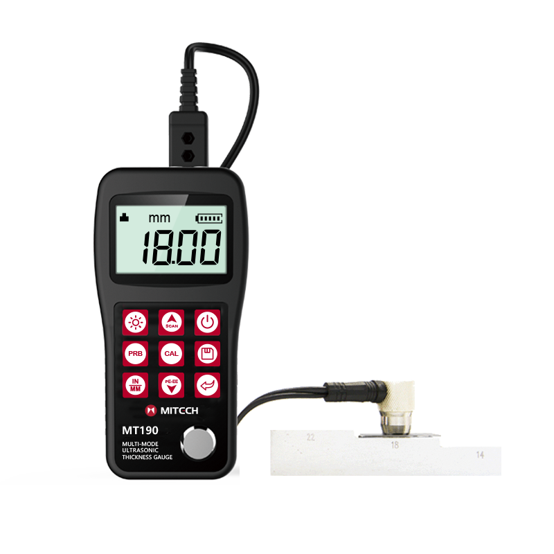 MT190 Ultrasonic Thickness Gauge - Alat ukur ketebalan ultrasonik multi-mode dengan layar digital untuk inspeksi korosi