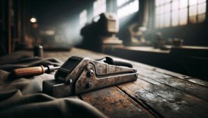 Welding tool on workbench, representing BUMN energy asset reliability and material testing.