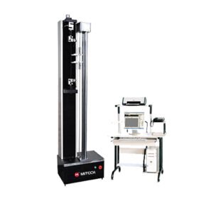 Mitech MDW-01~5A - Mesin uji tarik-tekan-lentur elektronik single-arm berwarna putih.