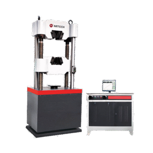Mitech MEW-100 - Mesin uji universal hidraulik dengan panel kontrol digital untuk analisis material.
