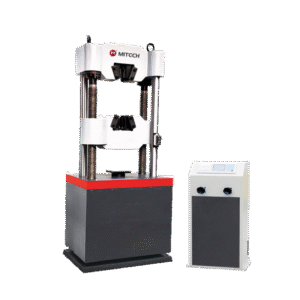 Mitech MEW-S100 - Mesin uji universal hidrolik 100KN dengan tampilan digital untuk tarik dan tekan.