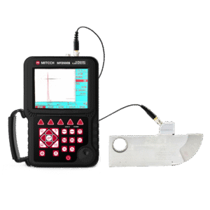 MFD500B Ultrasonic Flaw Detector - Alat deteksi cacat ultrasonik portabel dengan layar LCD dan panel kontrol.