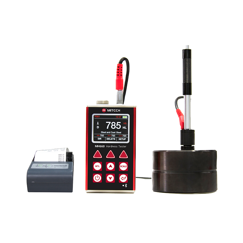 MH660 Portable Leeb Hardness Tester - Alat uji kekerasan portabel dengan bodi hitam dan layar digital