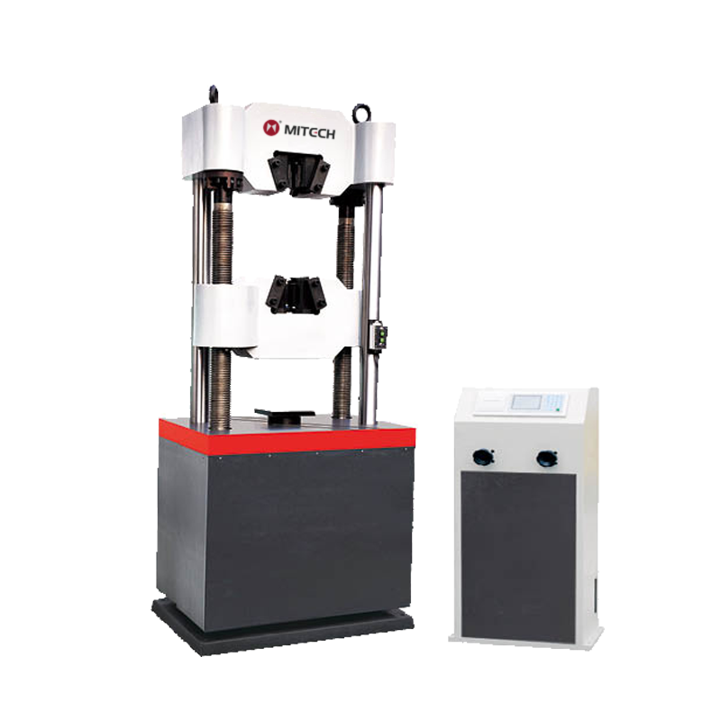 Mitech MEW-S300 - Mesin uji universal hidrolik 300kN dengan tampilan digital untuk kontrol kualitas material.