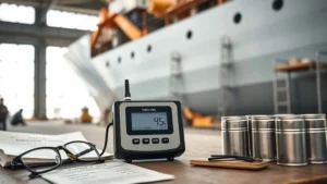 Coating thickness gauge mengukur lapisan cat konstruksi kapal anti korosi